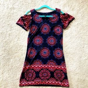 WHBM dress , size XS, navy blue and red ,